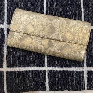 Gold Snakeskin Wallet